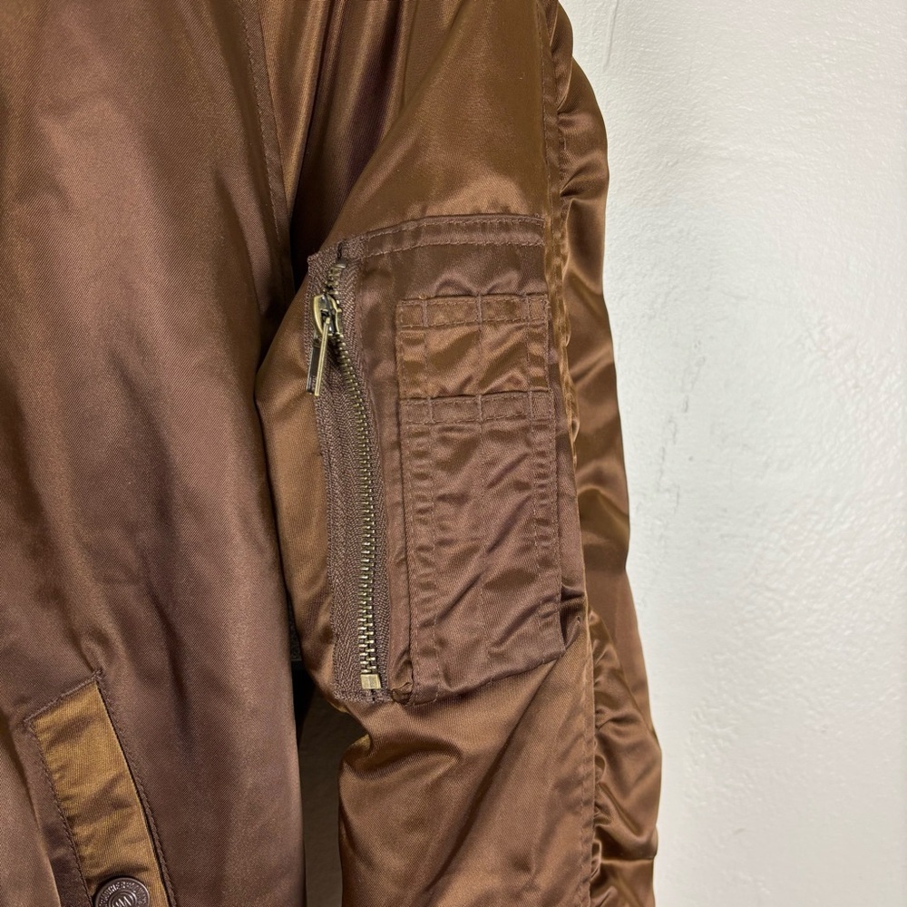 Mother The Puffer Hoodie Size M In Warm Feelings Brown Shearling Bomber Full Zip - Picture 6 of 15